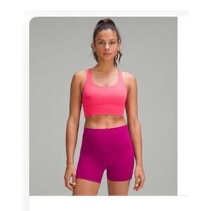 lululemon Energy Longline Bra Medium Support Lip Gloss Size 10